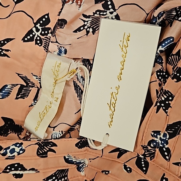 💕NATALIE MARTIN💕 Jasmine Dress ~ 100% Silk Lotus Print Champagne Medium M NWT - Picture 10 of 13